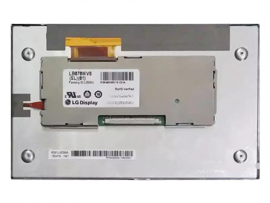 LB070WV8-SL02 LG Tampilan 7 &quot; 800 ((RGB) × 480, WVGA 133PPI, 450 cd / m2 Tampilan LCD INDUSTRIAL