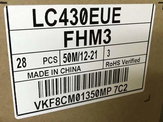 43in 51PPI Square Tft Display 1920×1080 300cd/M2 LC430EUE-FHM3 89/89/89/89 (Typ.)