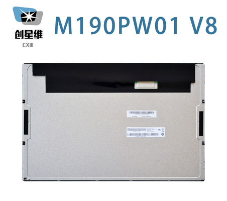 M190PW01 V8 AUO 19.0&quot; 1440 ((RGB) × 900, WXGA+ 89PPI 250 cd/m2 Tampilan LCD INDUSTRIAL