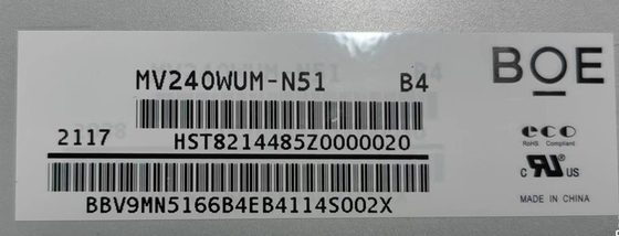 MV240WUM-N51 BOE 24.0&quot; 1920 ((RGB) × 1200, 250 cd/m2 Tampilan LCD INDUSTRIAL