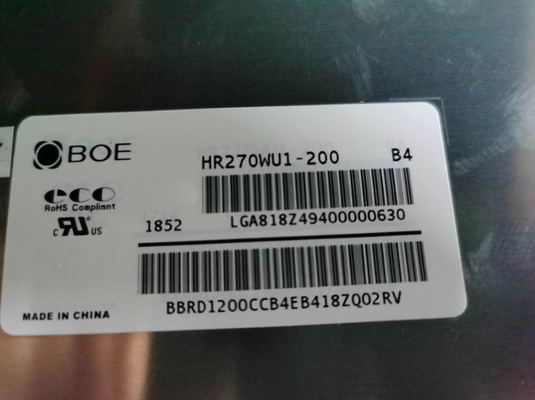 HR270WU1-200 BOE 27.0&quot; 1920 ((RGB) × 1080, 725 cd/m2 Tampilan LCD INDUSTRIAL