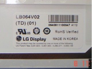 LB064V02-TD01 6,4 inci 640×480 250 cd/m2 Sudut pandang 65/65/50/60 TFT-LCD, LCM