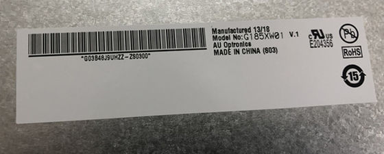 18.5 inci 84PPI 300cd/m2 AUO TFT LCD G185XW01 V0 85/85/80/80 (Typ.)