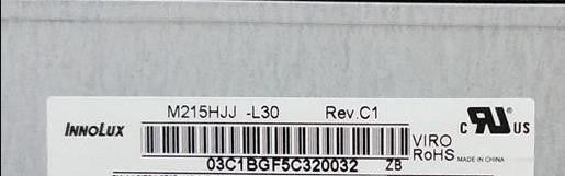 Innolux 21,5" 250cd/m2 Tft Lcd Screen M215HJJ-L30 Rev.C1 89/89/89/89 (Typ.)