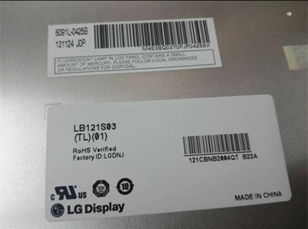 12.1" 800x600 TFT LCD Panel 450cd/m2 LB121S03-TL03 70/70/55/65 (Typ.)