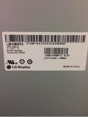 LM230WF5-TLF1 95PPI Layar Tft Persegi 23.0&quot; 250cd/M2 WLED Driver